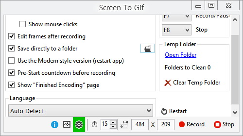 스크린 캡춰 프로그램 ScreenToGif 1.4.2