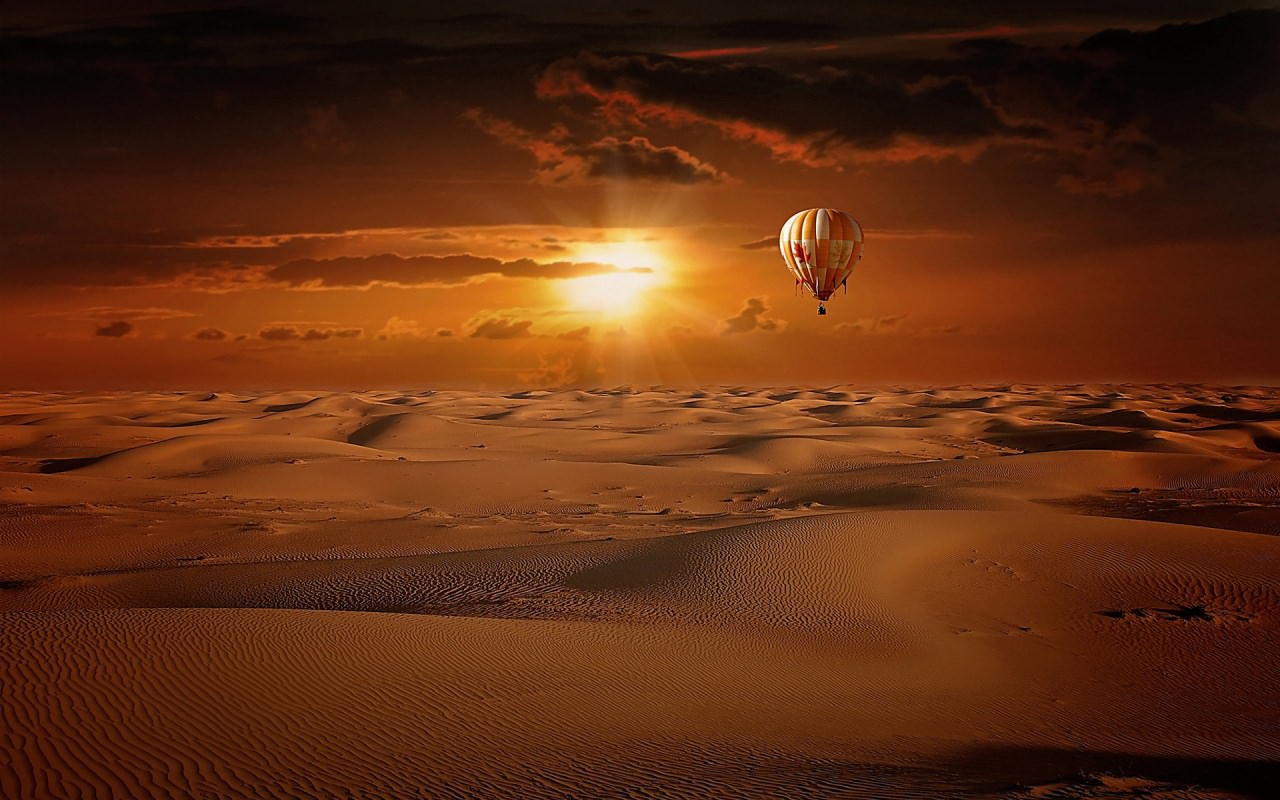 Hot Air Balloon Desert Sunrise