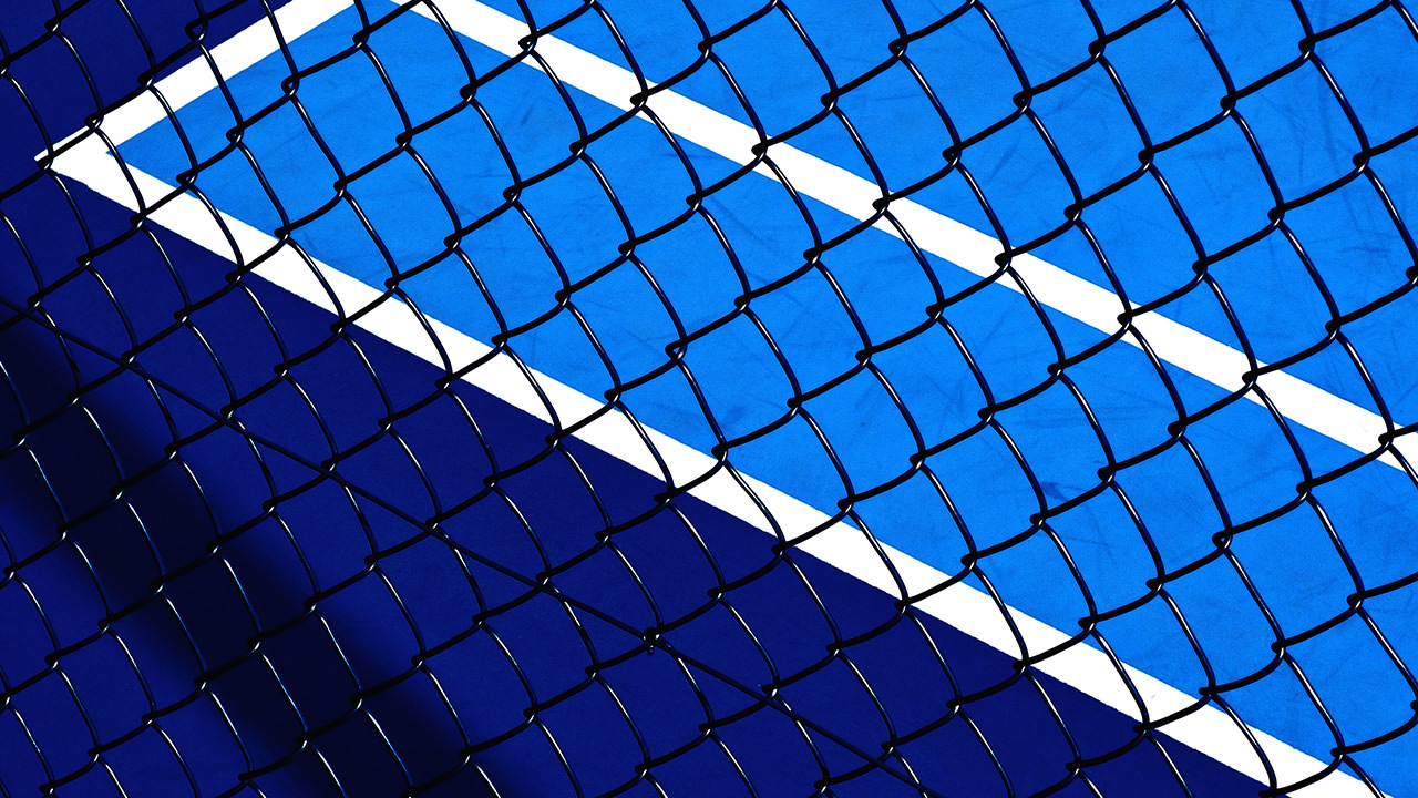 Wire fence Tennis Court