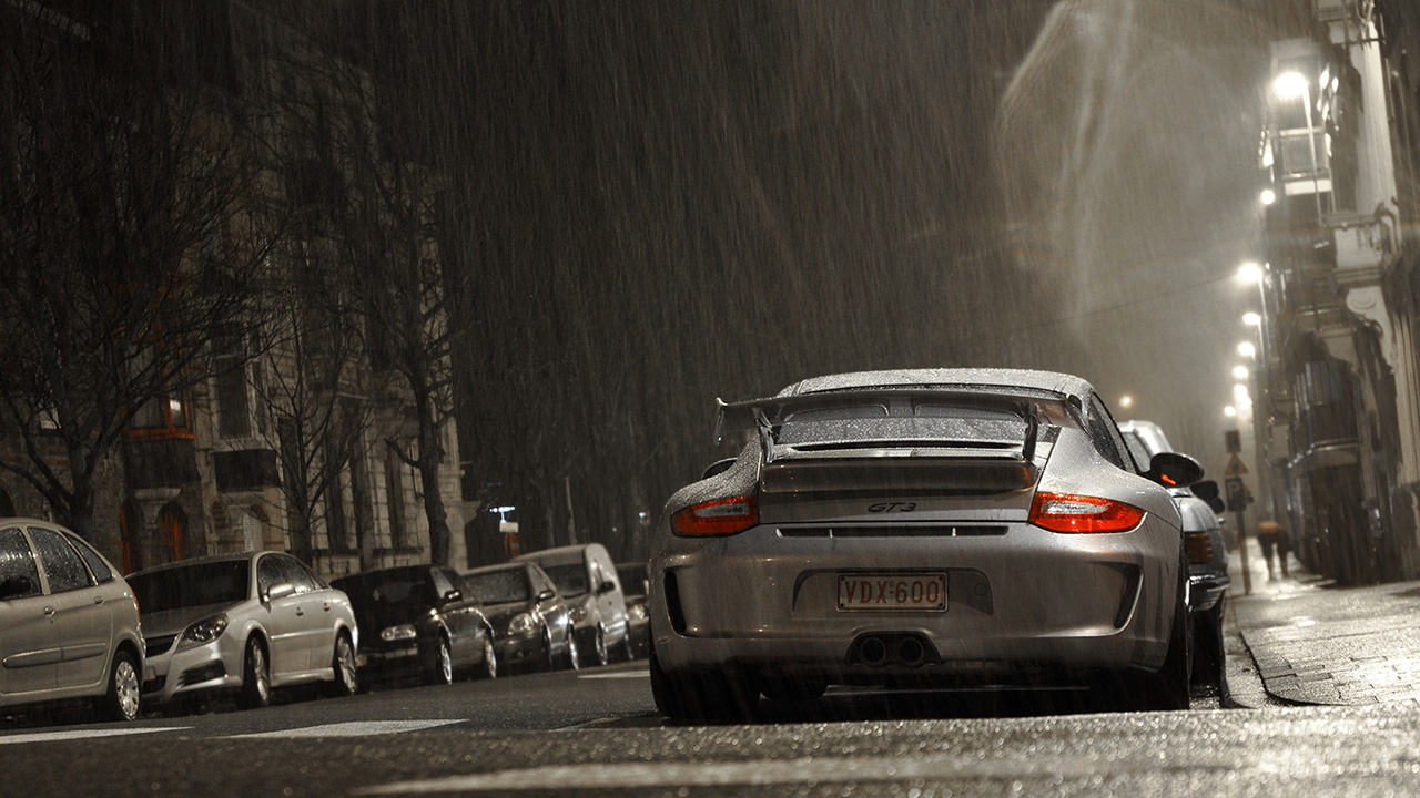Porsche 911 GT3 in Rain