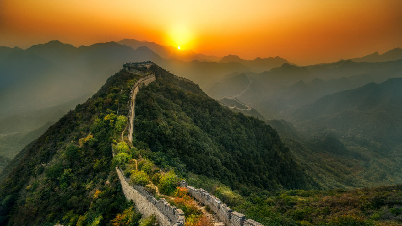 Great Wall Of China Sunset