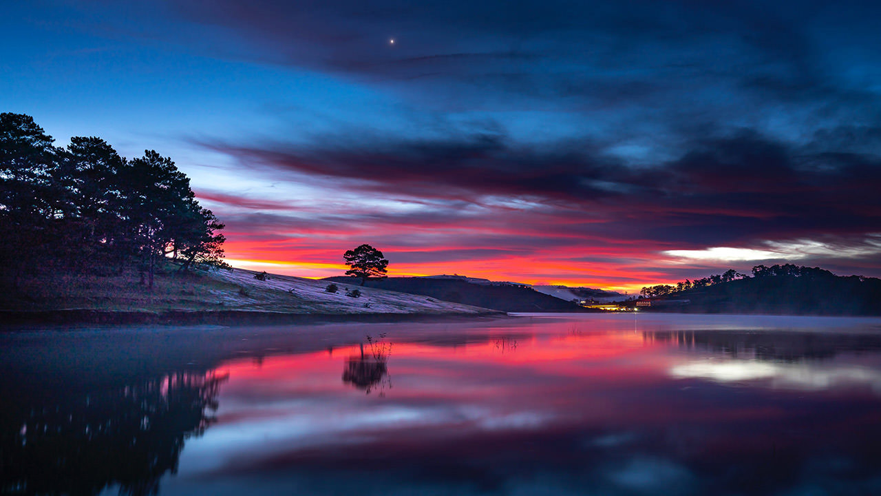 Sunset Lake Landscape