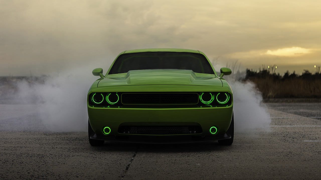 Green Dodge Challenger