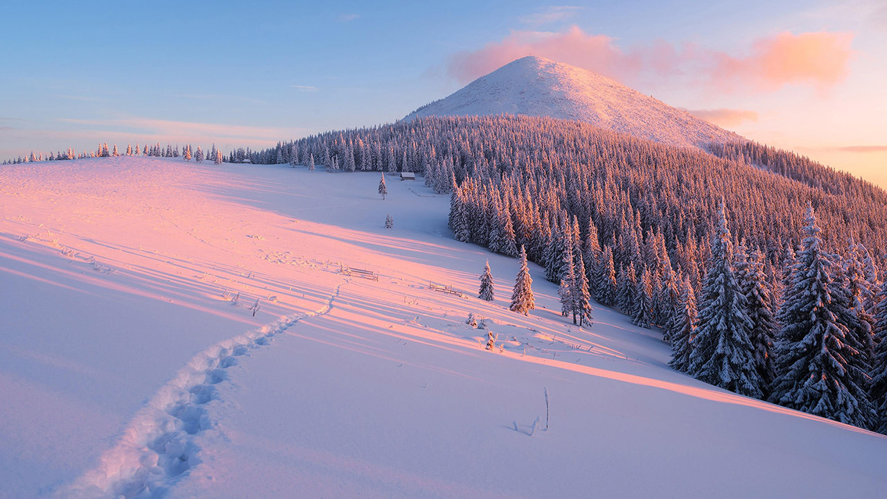 Snow-covered Carpathians