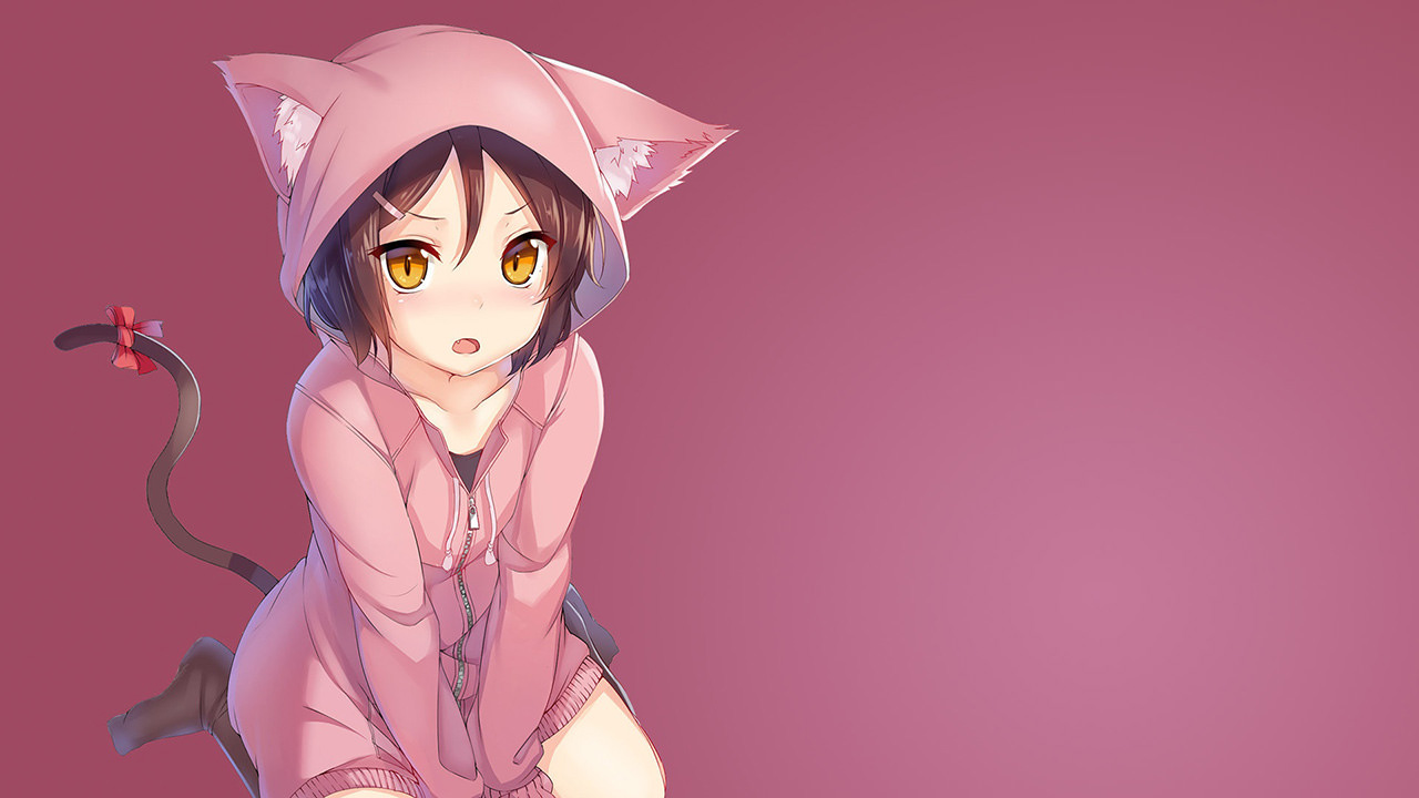 Pink Anime Cat Girl