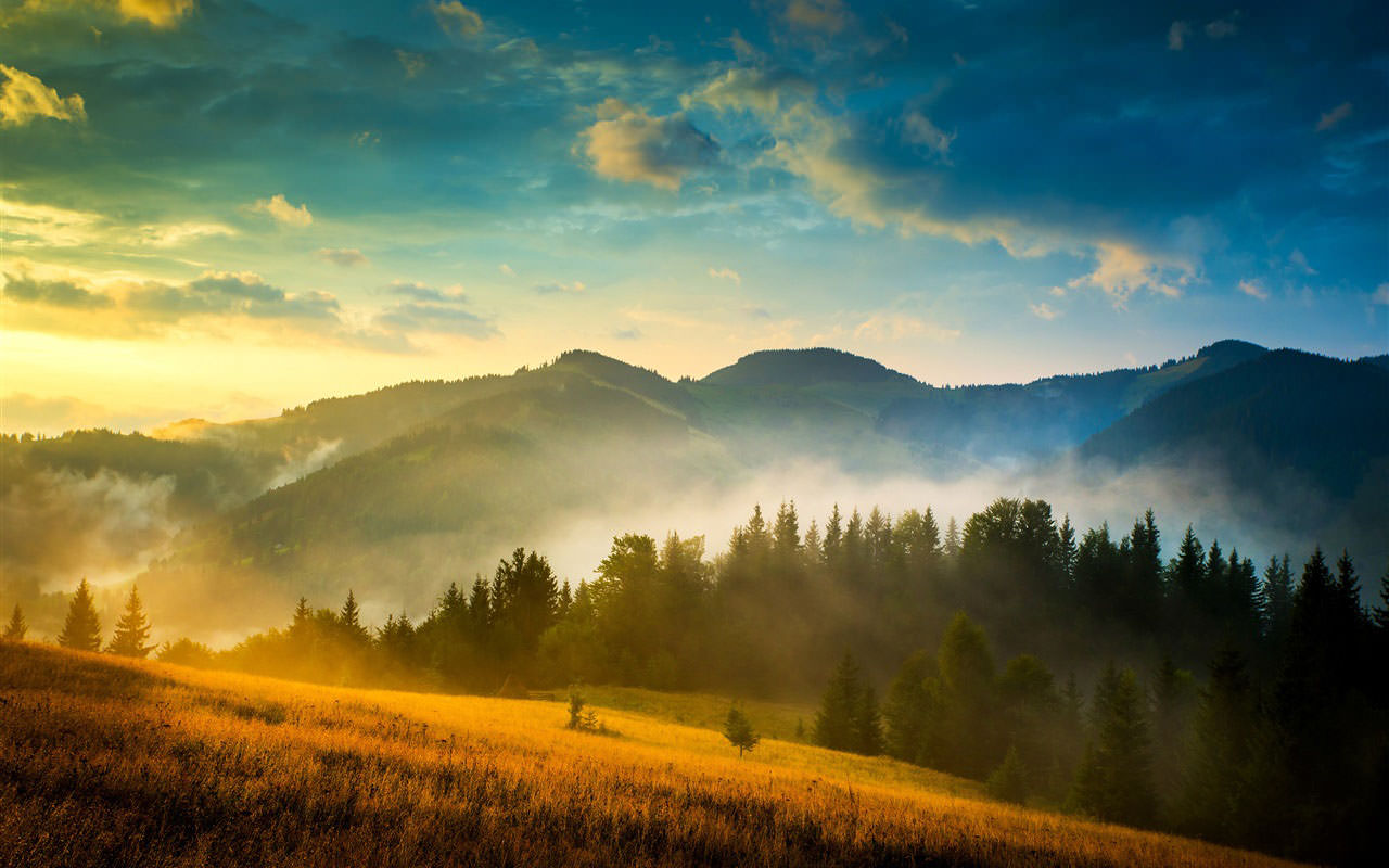 Ukraine Carpathian Mountains in the Morning