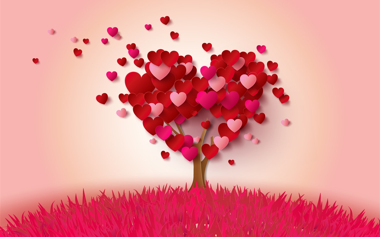 Love Pink Hearts Tree