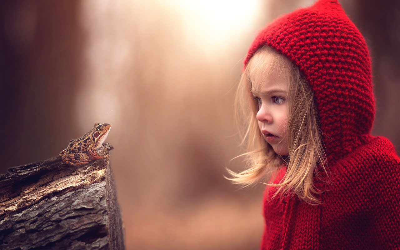 Little Girl and Frog
