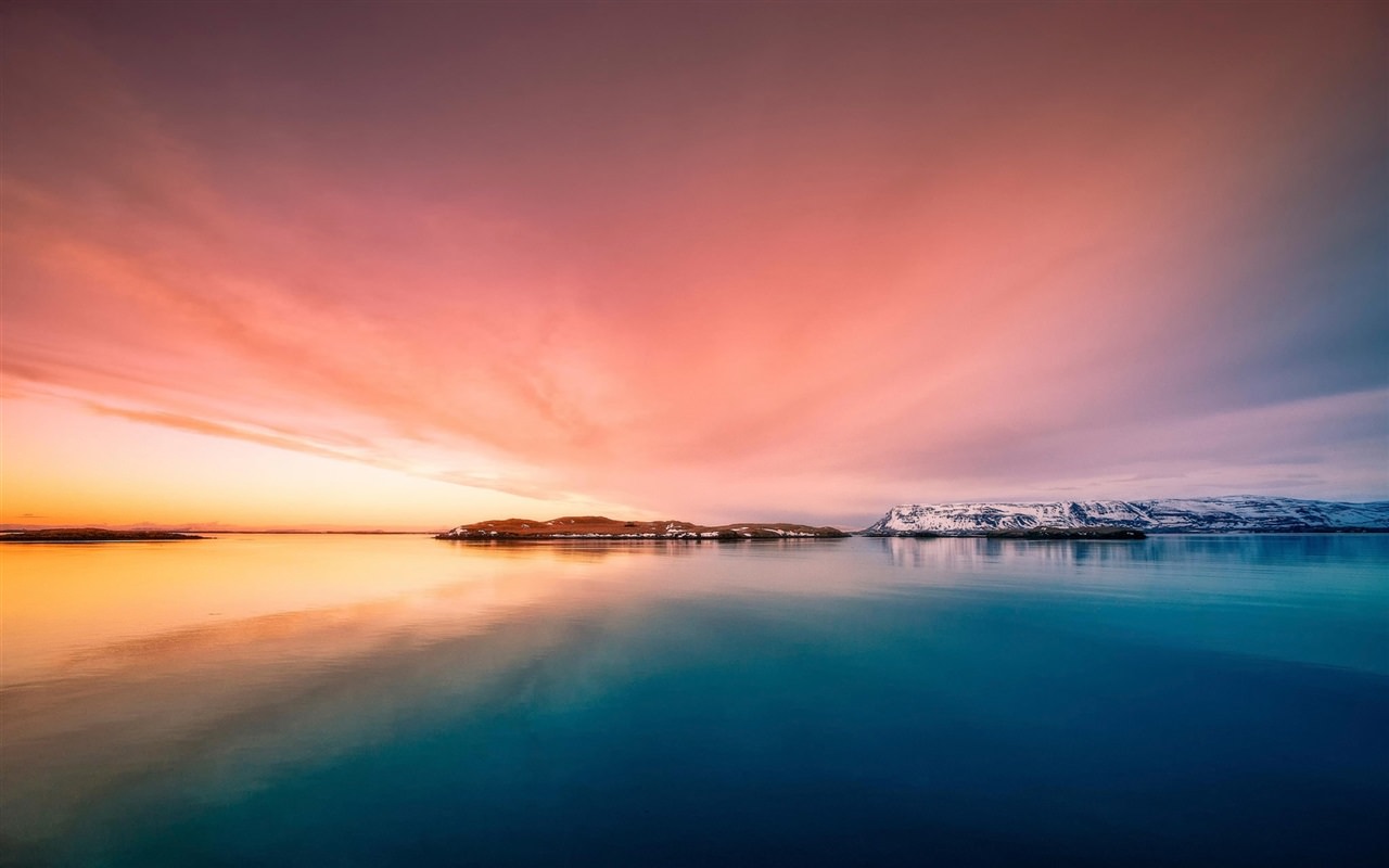 Iceland, islands, sea, dusk