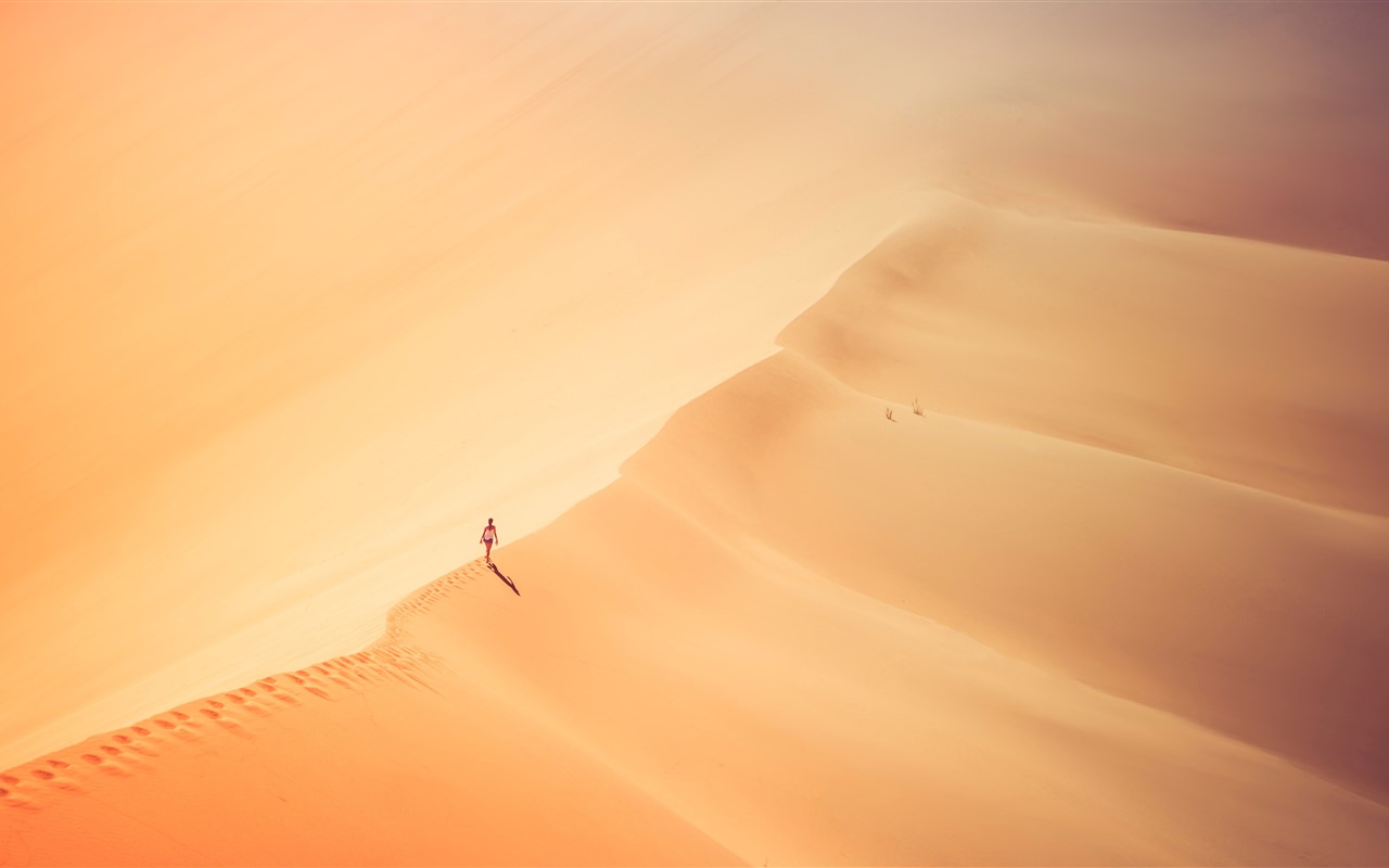A Girl Walking in the Desert