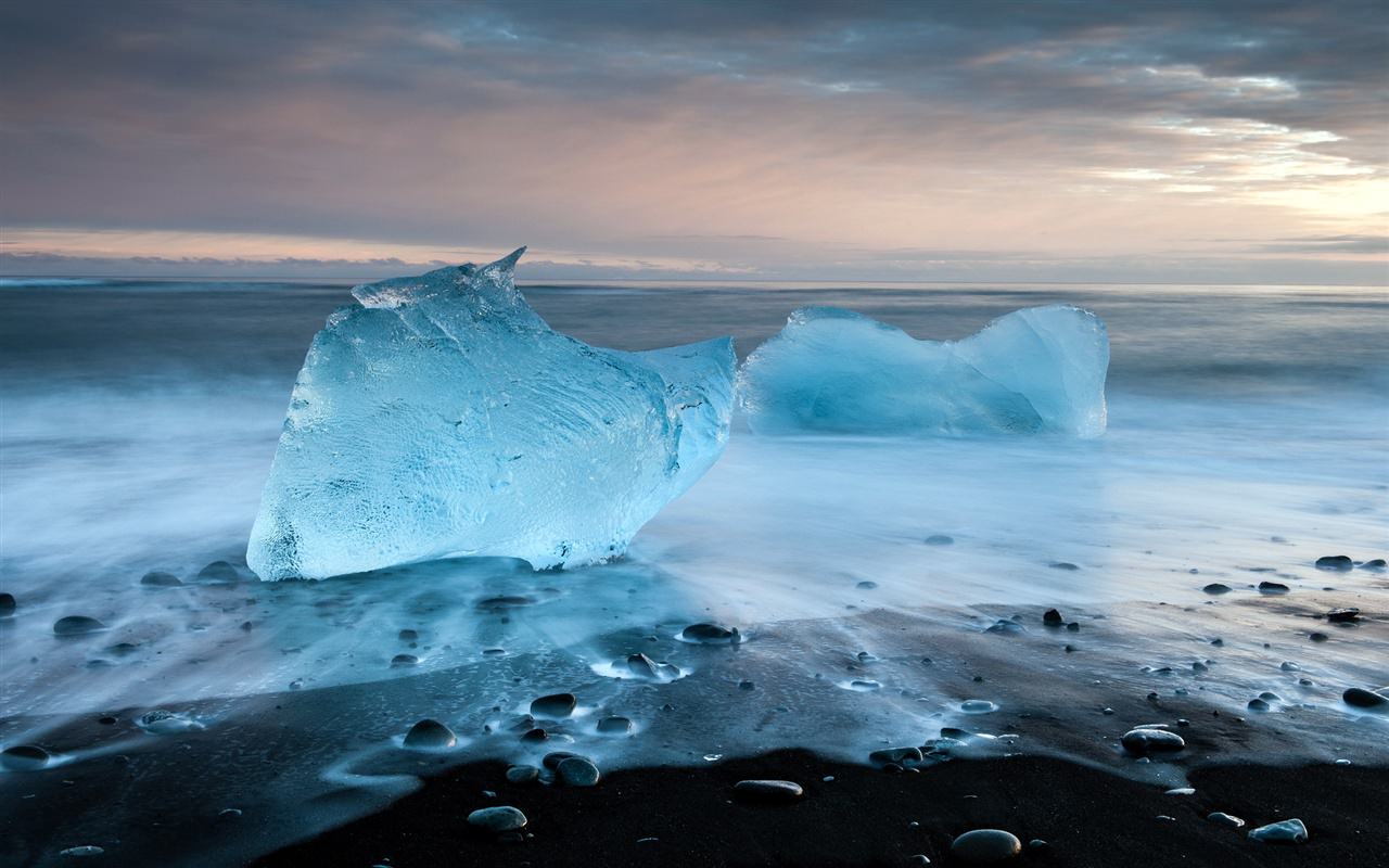 Crystal blue sea ice