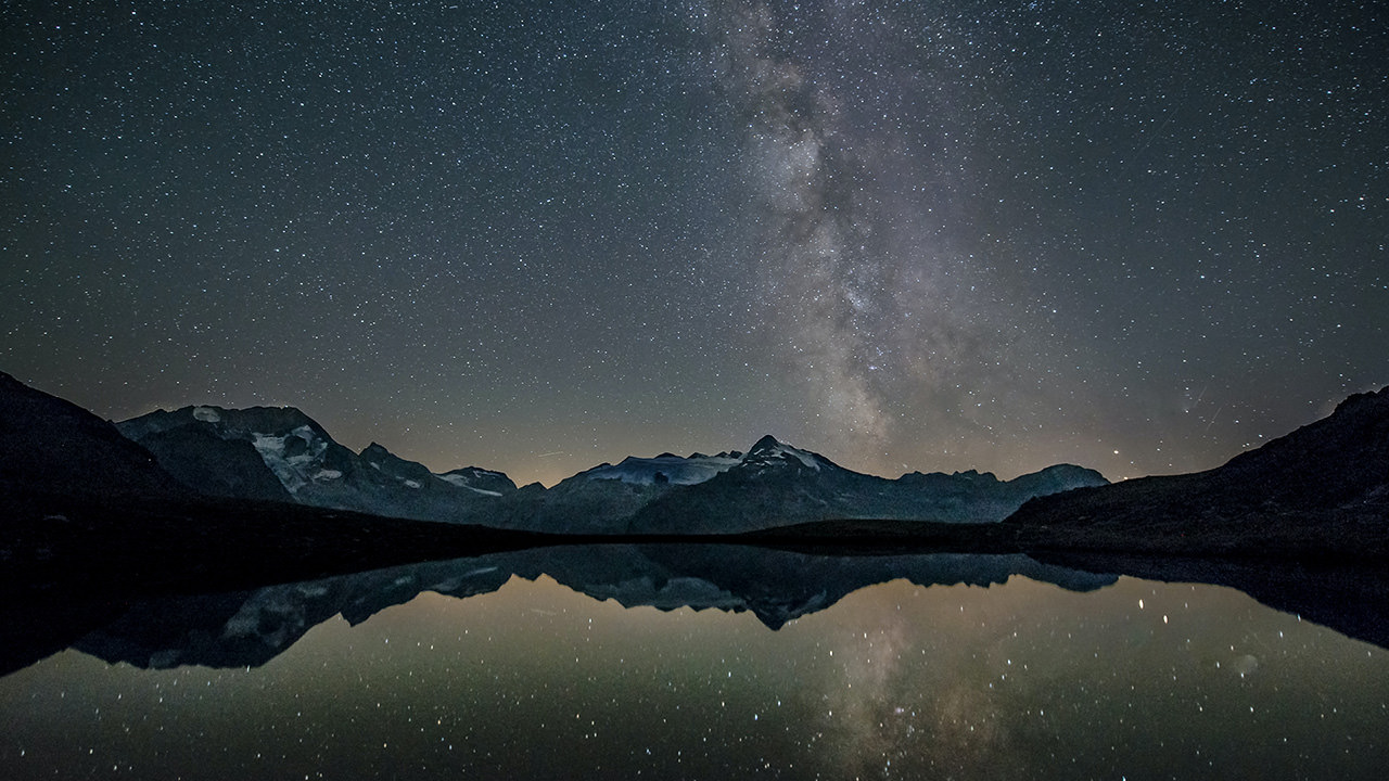 Starry Night Zillertal Alps Reflection