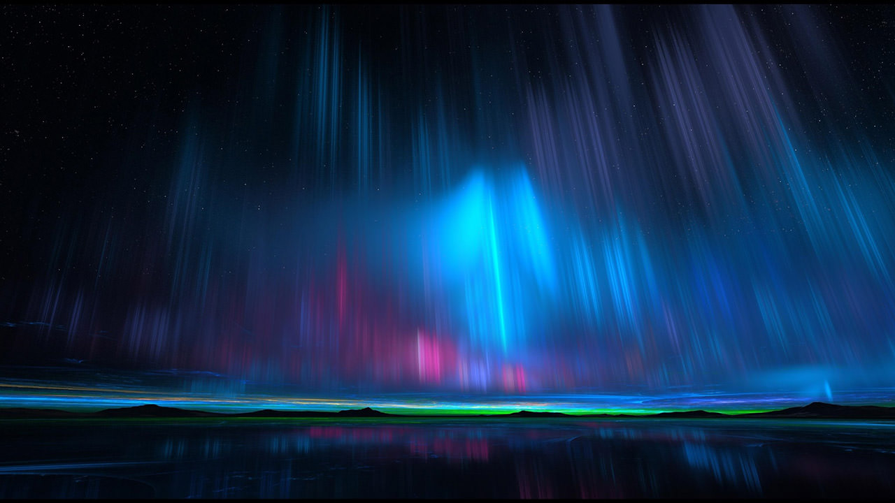 Blue Aurora Borealis