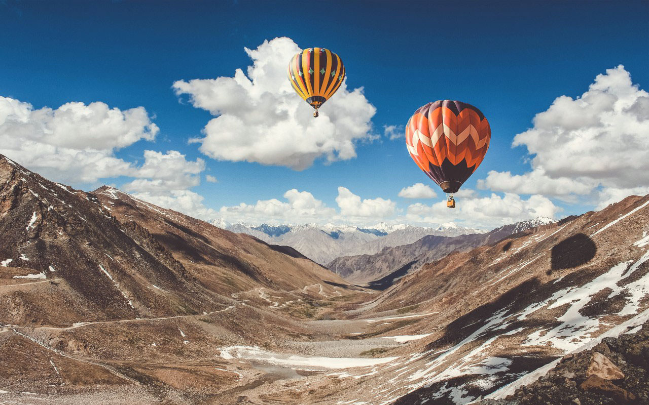 Hot Air Balloon in Leh Mountains