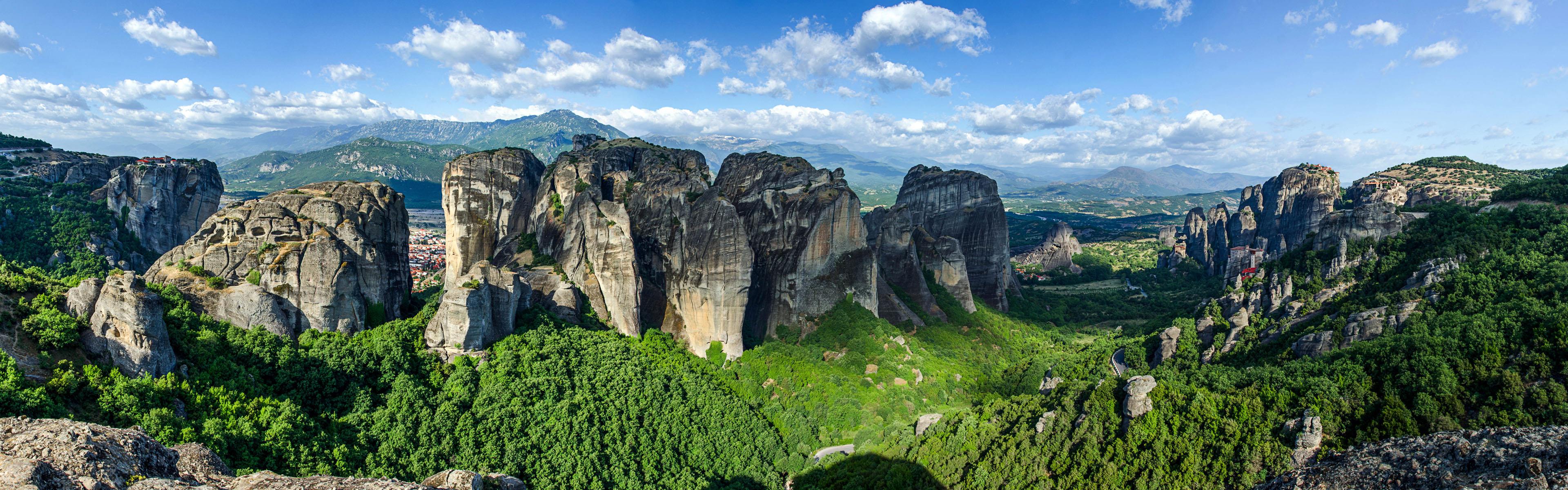 Sandstone rock formations Greece panorama