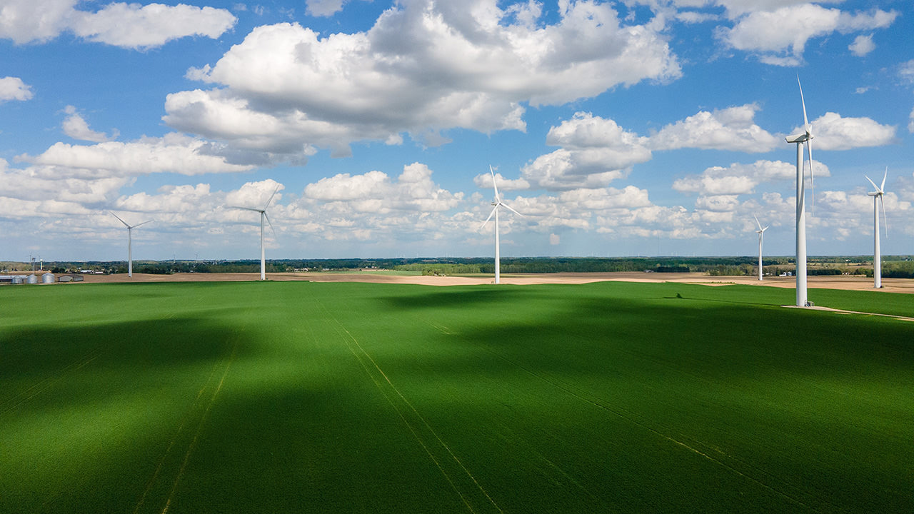 Windmill Turbines Landscape