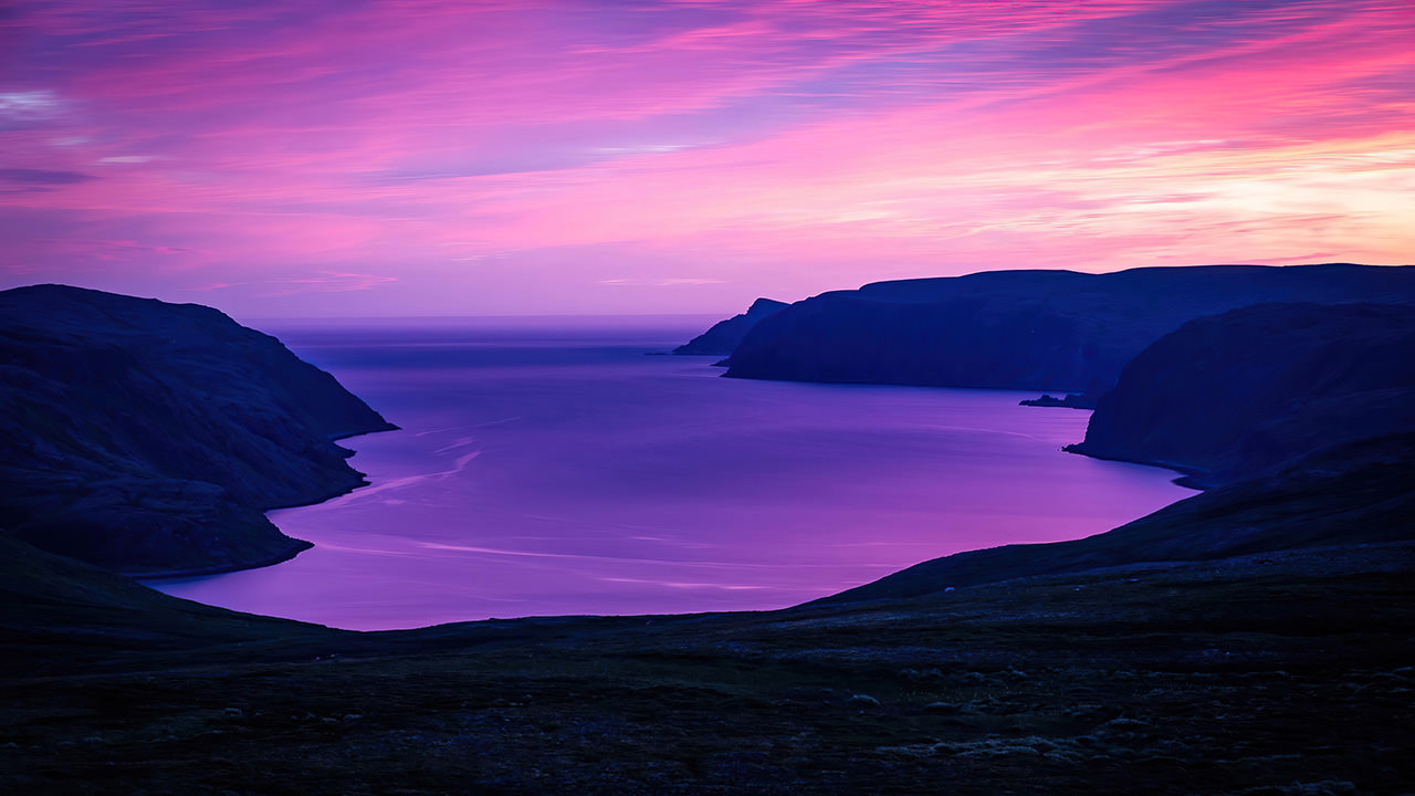 Purple Sunset Northern Norway