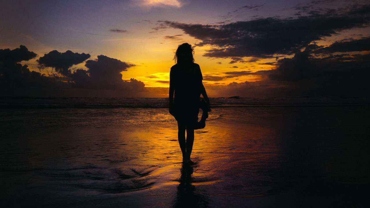 Beach Girl Silhouette
