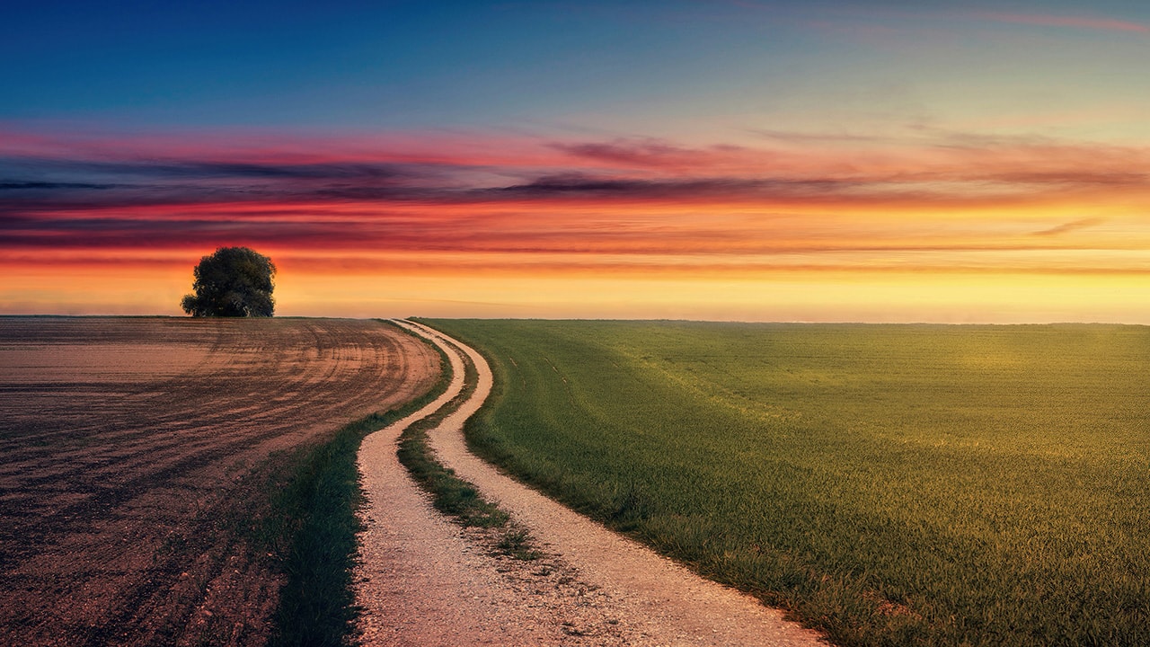 Sunset Countryside Road