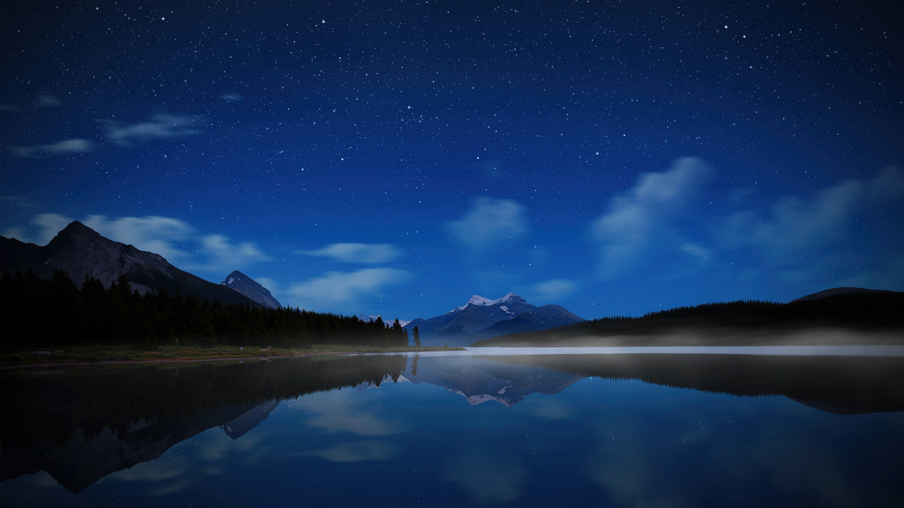 Night Maligne Lake