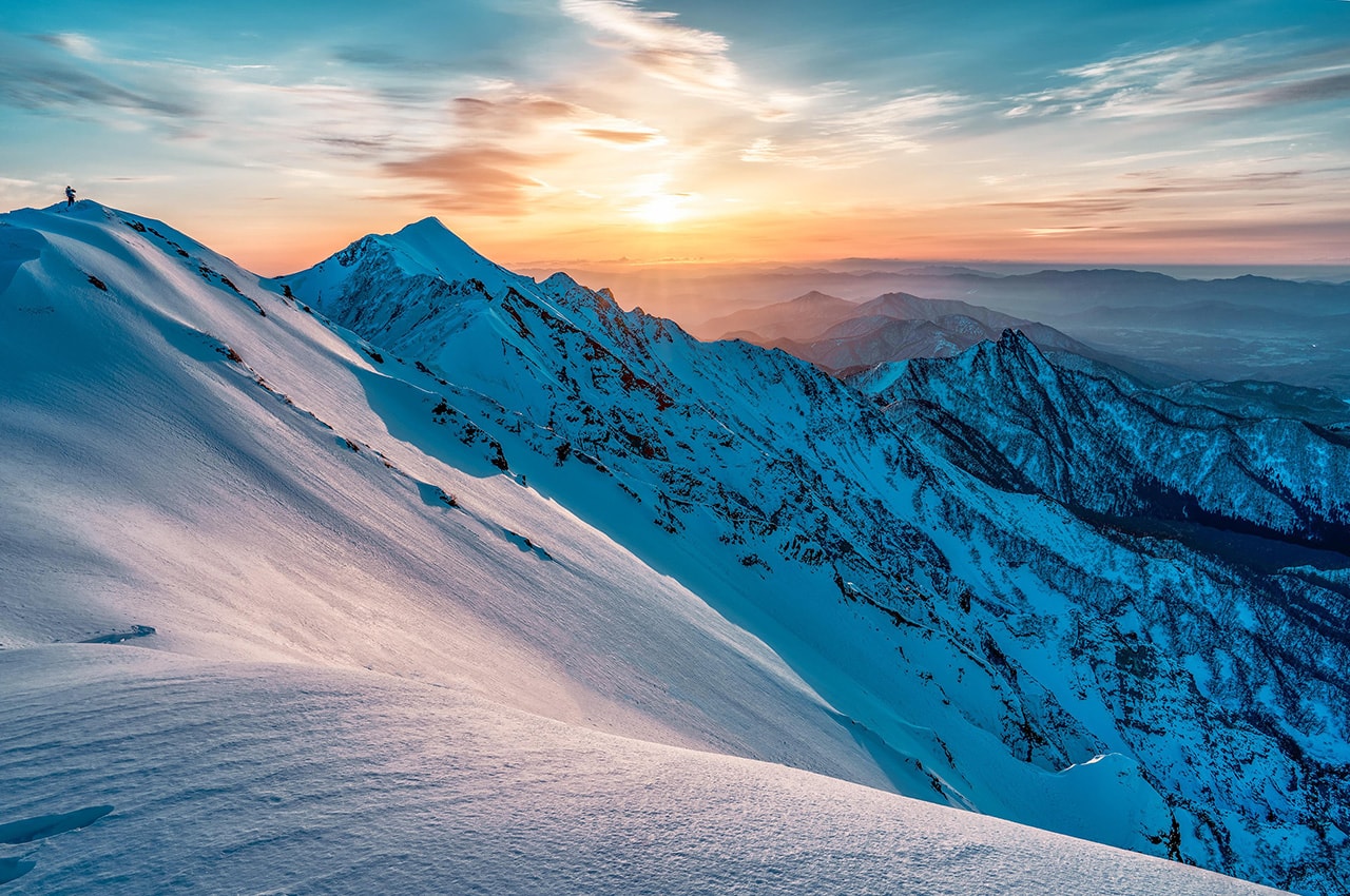 Sunrise Snowy Mountains