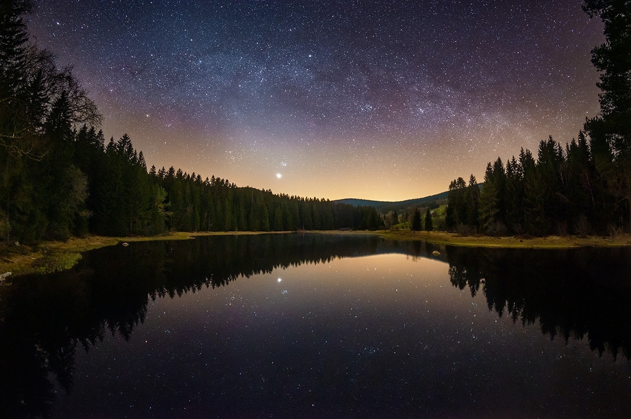 Milky Way Lake Reflection