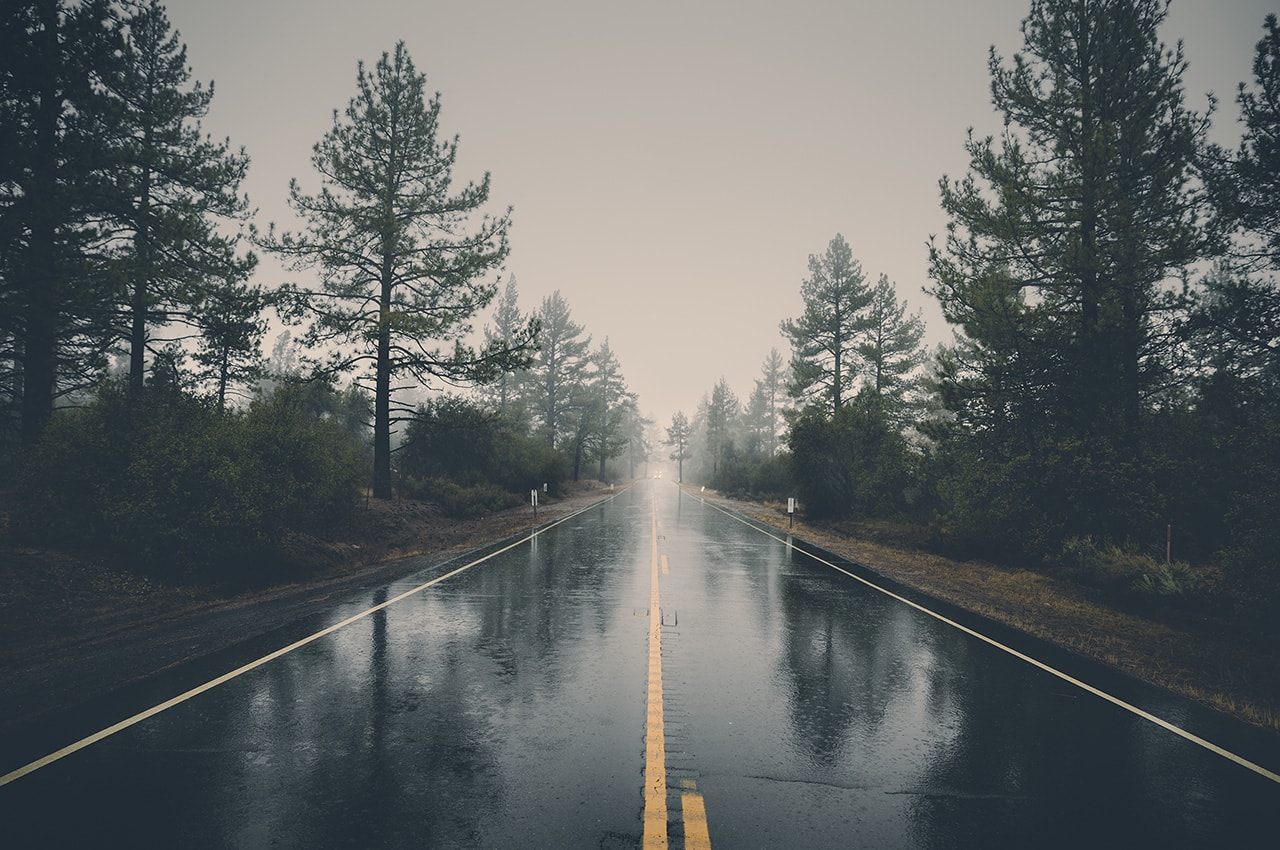 Rain Rural Road