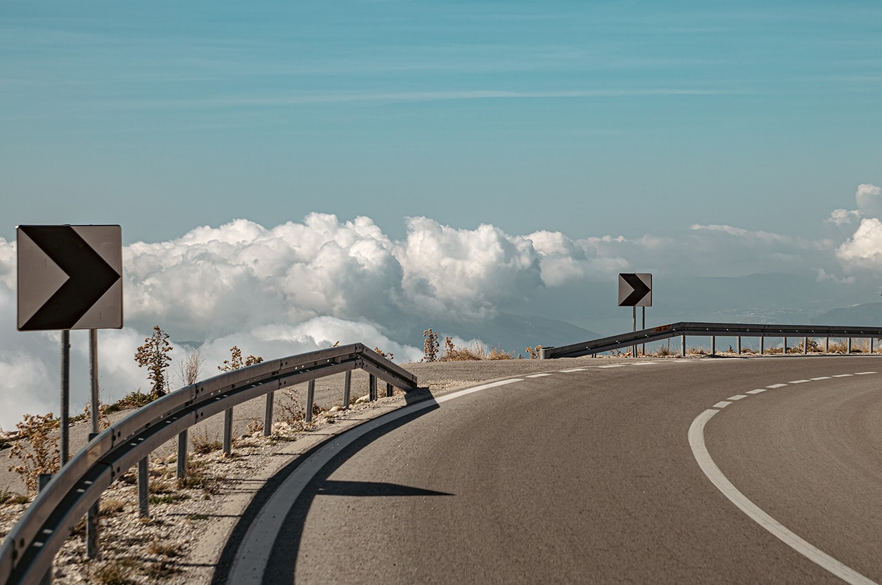 Clouds Road Sign