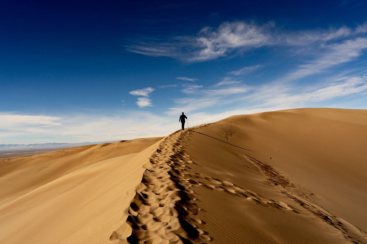 Great Sand Dunes National Park Man Walking