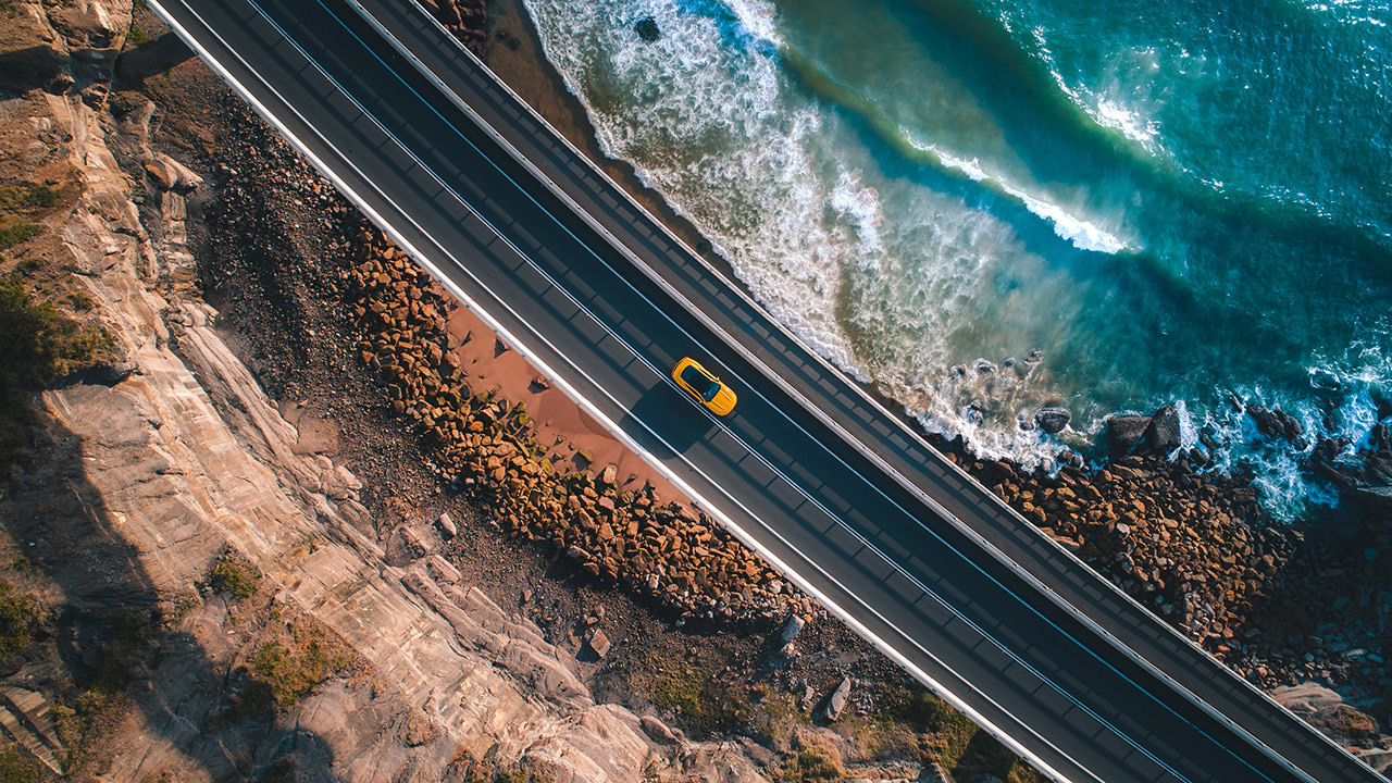 Coastal Road Aerial View