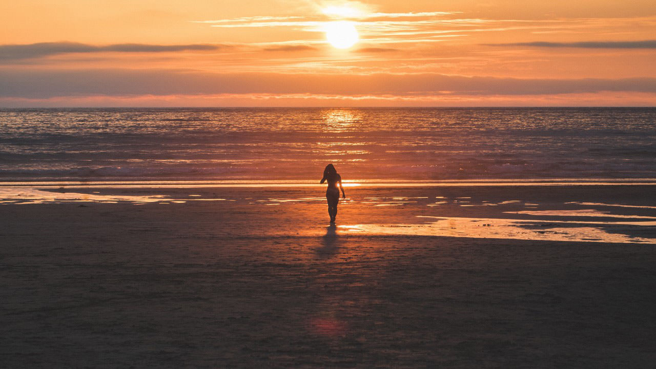 Beach Sunset Girl