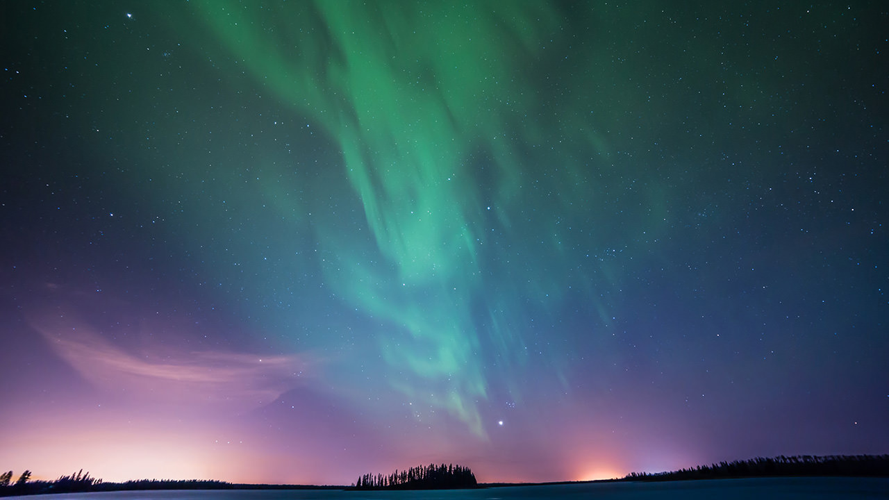 Astotin Lake Northern Lights