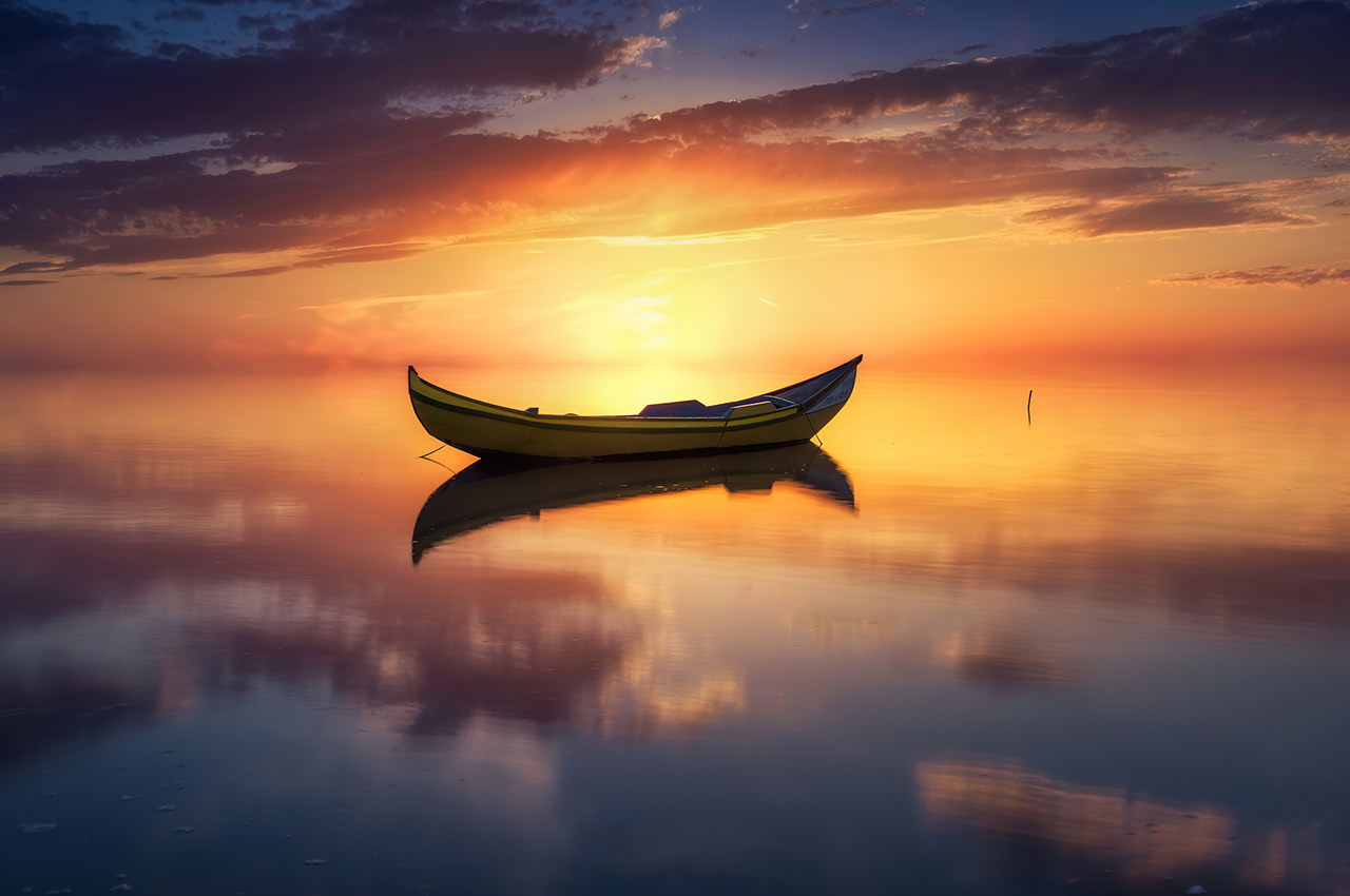 Sunset Lake Boat