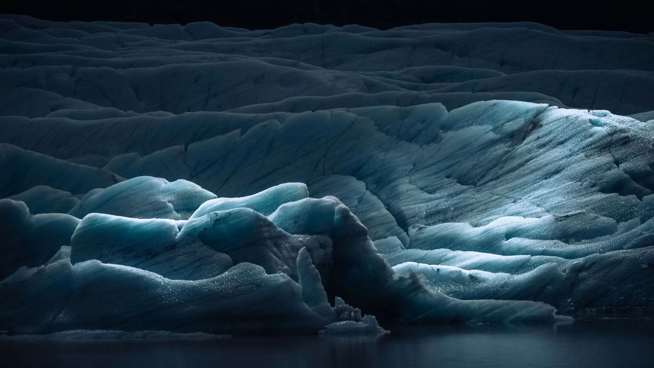 Glacier Ice at Night