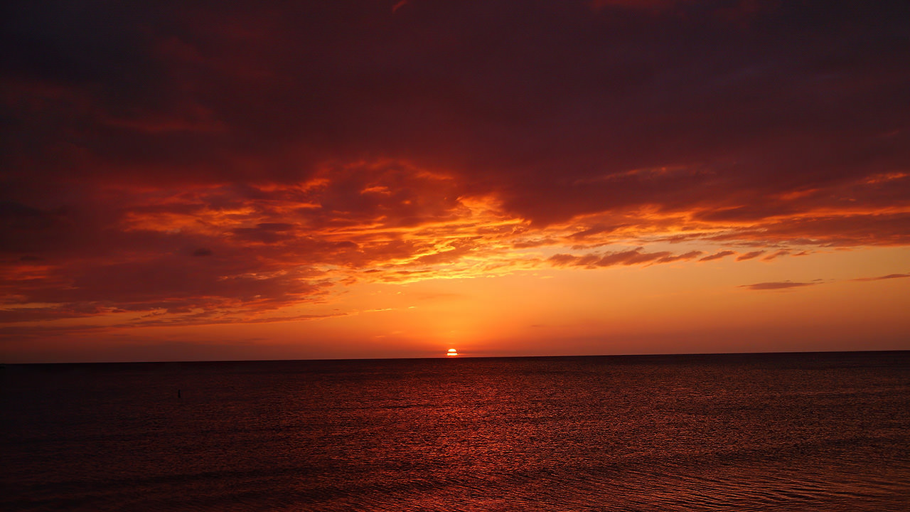 Orange Sky Sunset Ocean