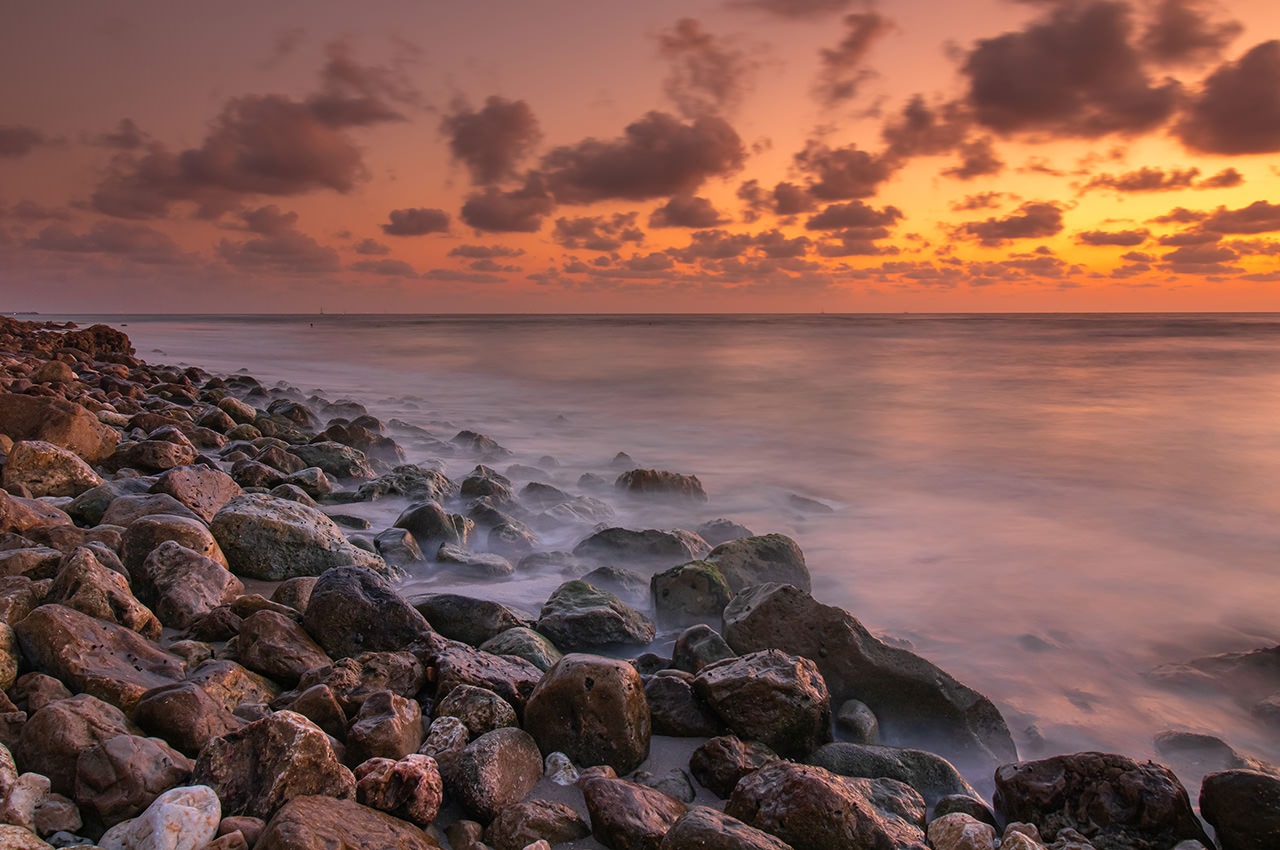 Sunset Seaside Rocks