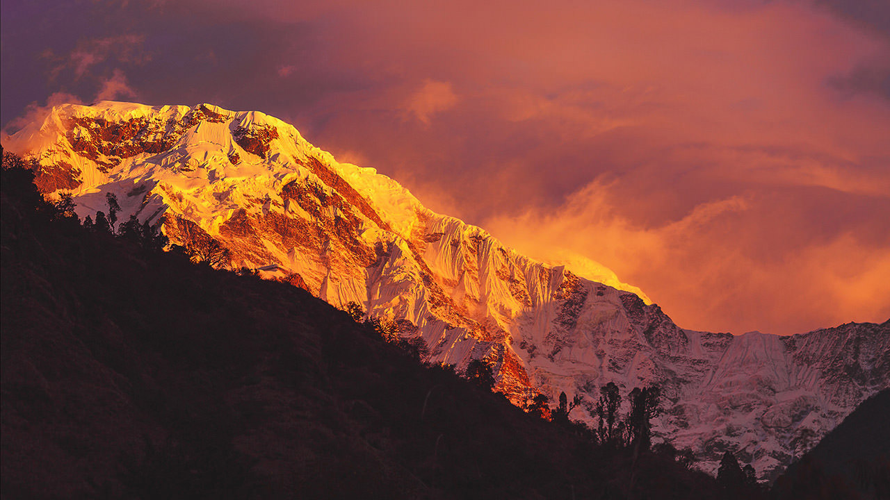 Sunset Himalayan Mountains
