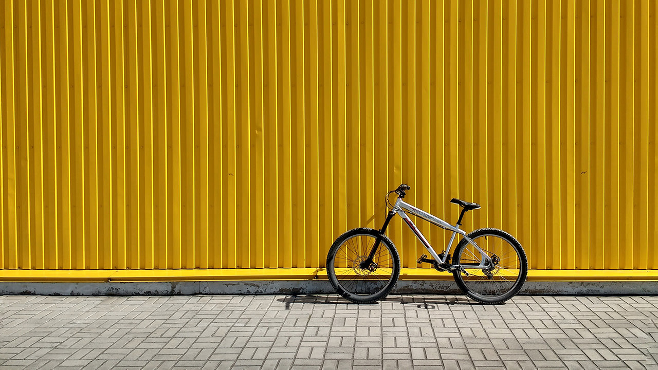 Bicycle Yellow Wall