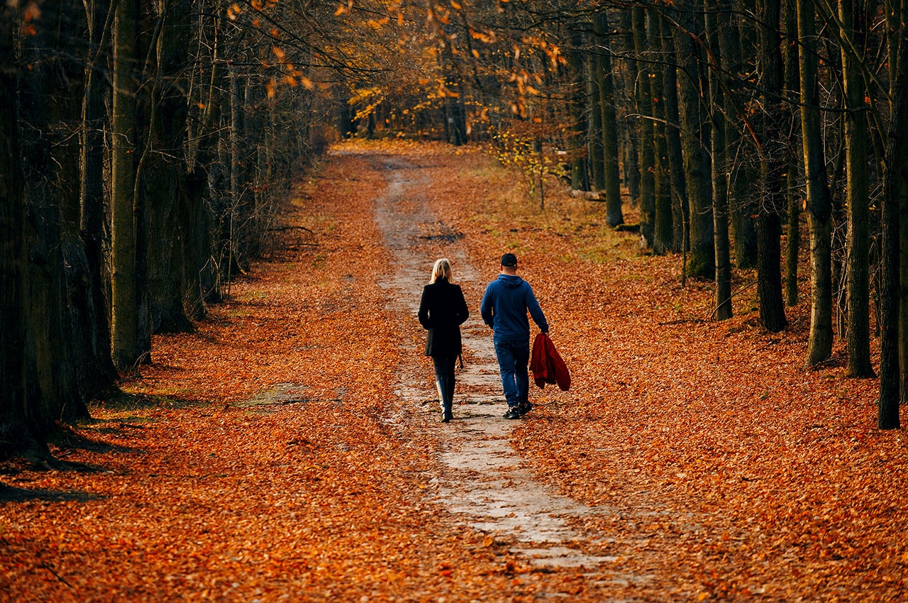 Autumn Forest Path Couple