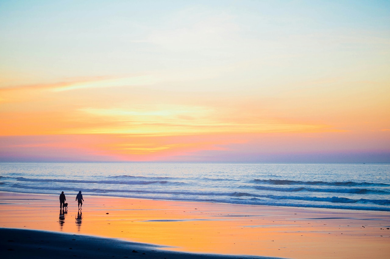 Sunset Beach Family Silhouette
