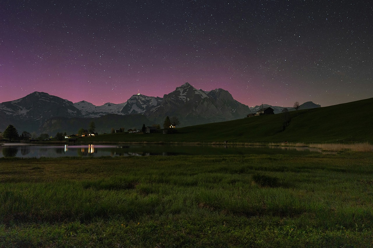 Starry Night Lakeside Landscape