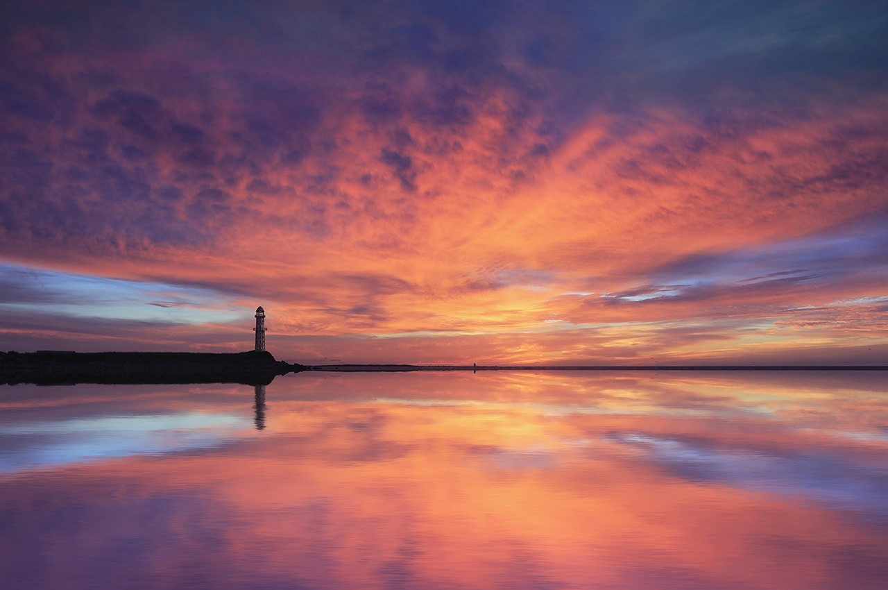Sunset Lighthouse Reflection