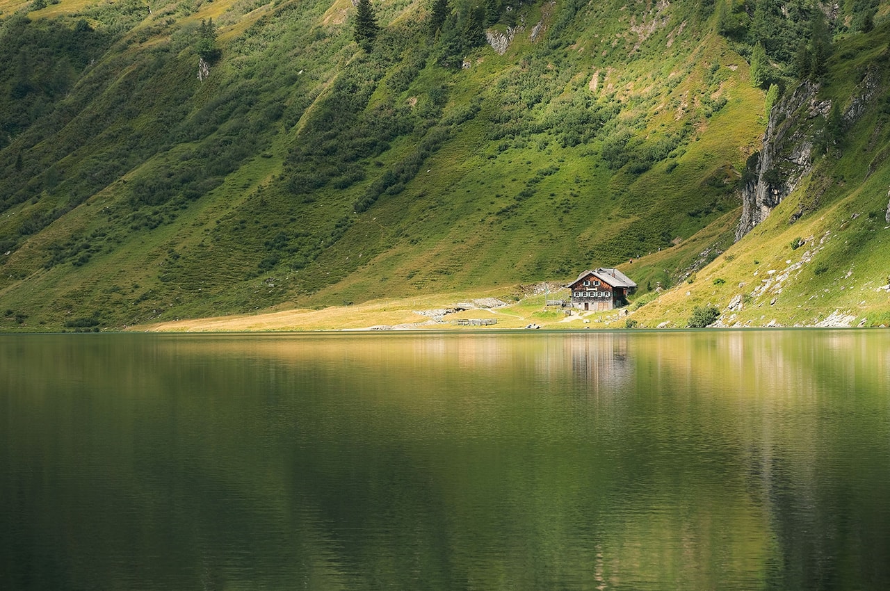 Mountains Lake Hut