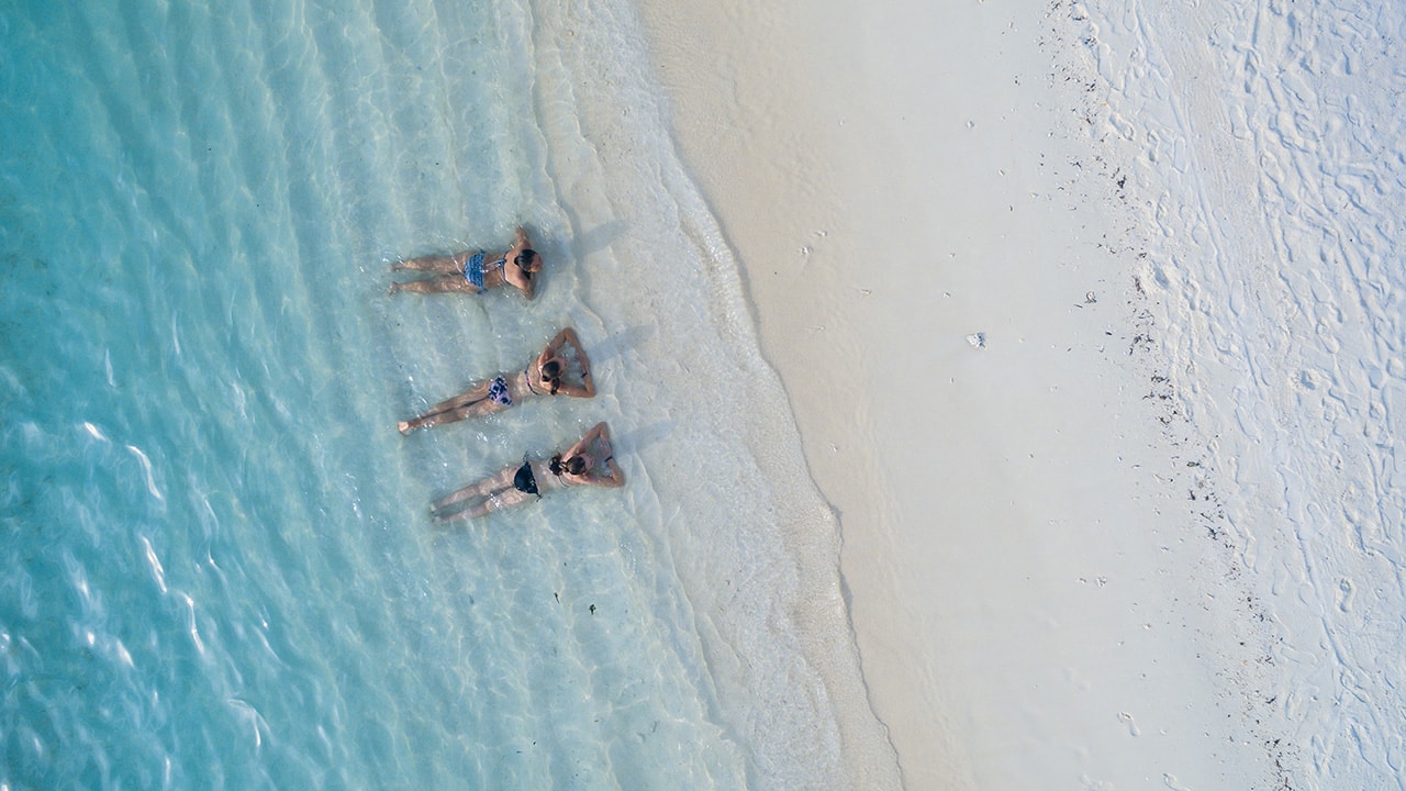 Beach Aerial View Women