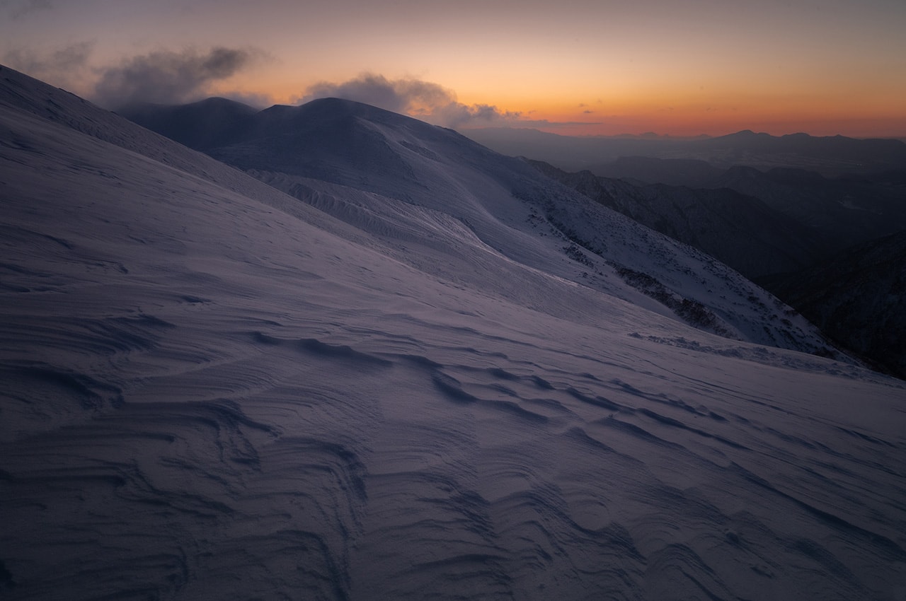 Sunset Snowy Mountain