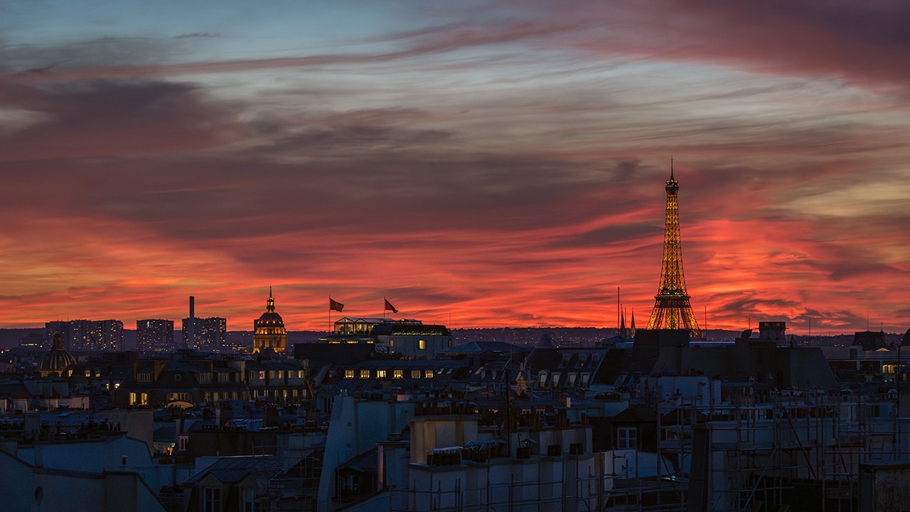 Sunset Paris Scenery