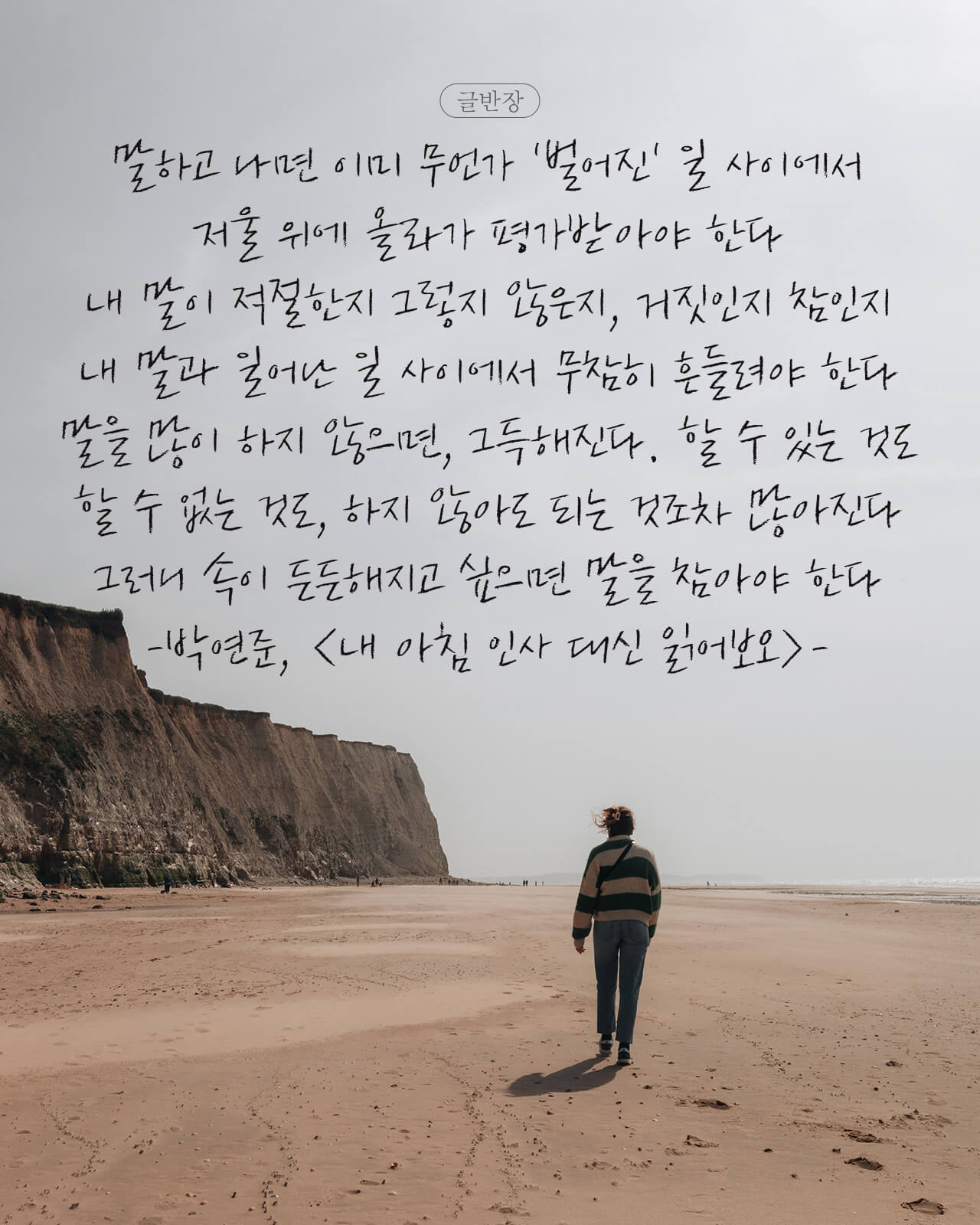 말을 참아야 한다 - 박연준, <내 아침 인사 대신 읽어보오>