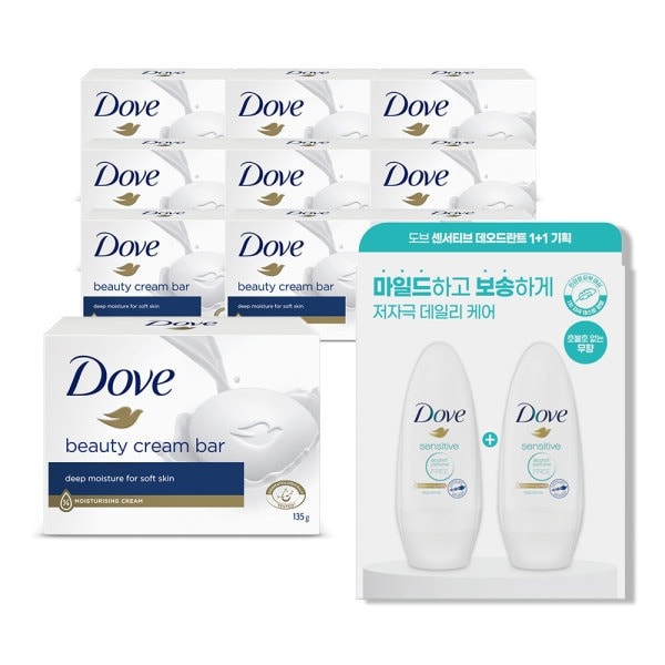 도브 비누 대용량 135g 10개 + 데오드란트 롤온 2개 (12,720원 / 무료)