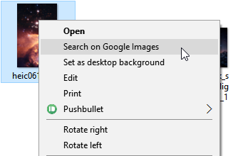 GoogleImageShell - 윈도우 탐색기에서 구글 이미지 검색