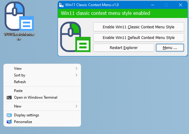 Windows 11 Classic Context Menu v1.0